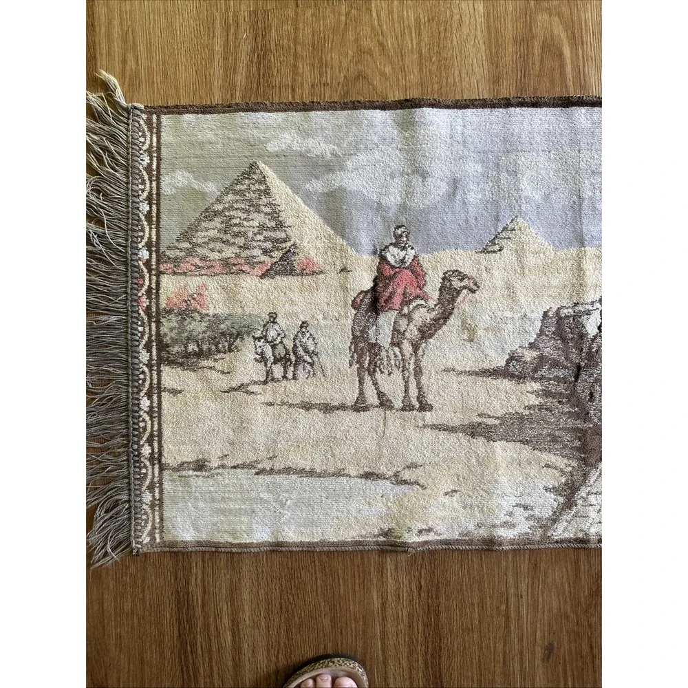 Vtg Middle Eastern Camel Desert Tapestry Rug Wall Hanging 19